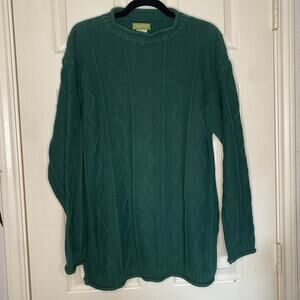 Esprit Vintage Green Knit Sweater Women’s 100% Cotton - M